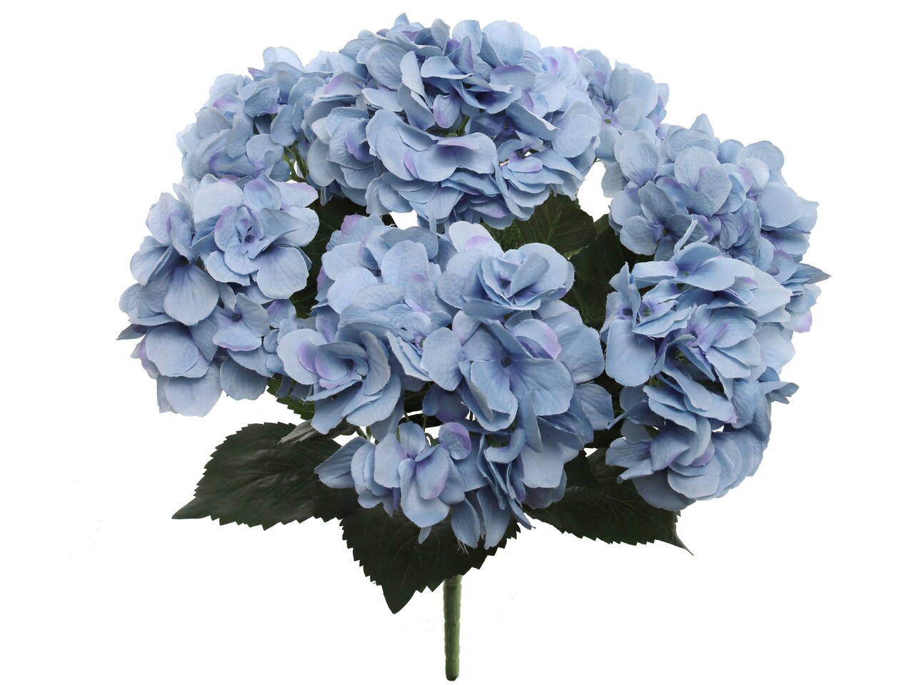 20" Light Blue Hydrangea Bush – Artificial Hydrangea Flowers with 7 Bloom Heads for Floral Arrangements, DIY Crafts & Home Décor